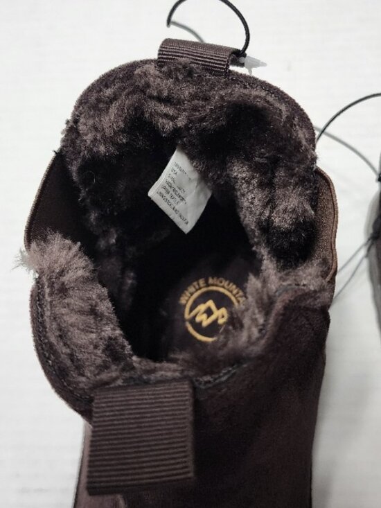 New White Mountain Isleworth Dark Brown Boot - Faux Suede & Fur - Size 9